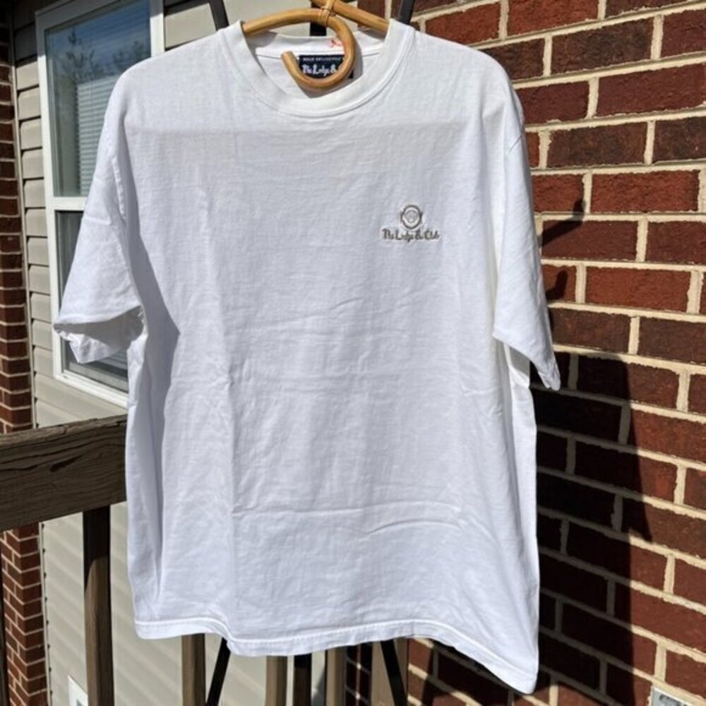 Vintage The Lodge & Club White Short Sleeve T-shirt Men's Large